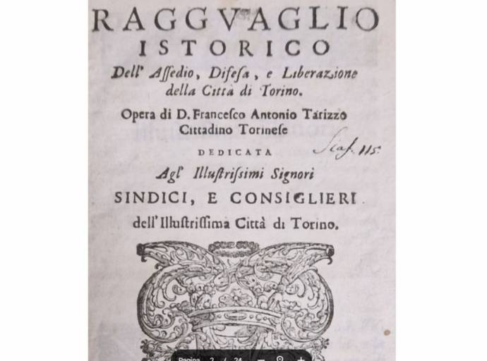 Antonio Francesco Tarizzo da Favria ed alcuni suoi brani nel ragguaglio istorico dell’assedio di Torino  dell’estate del 1706